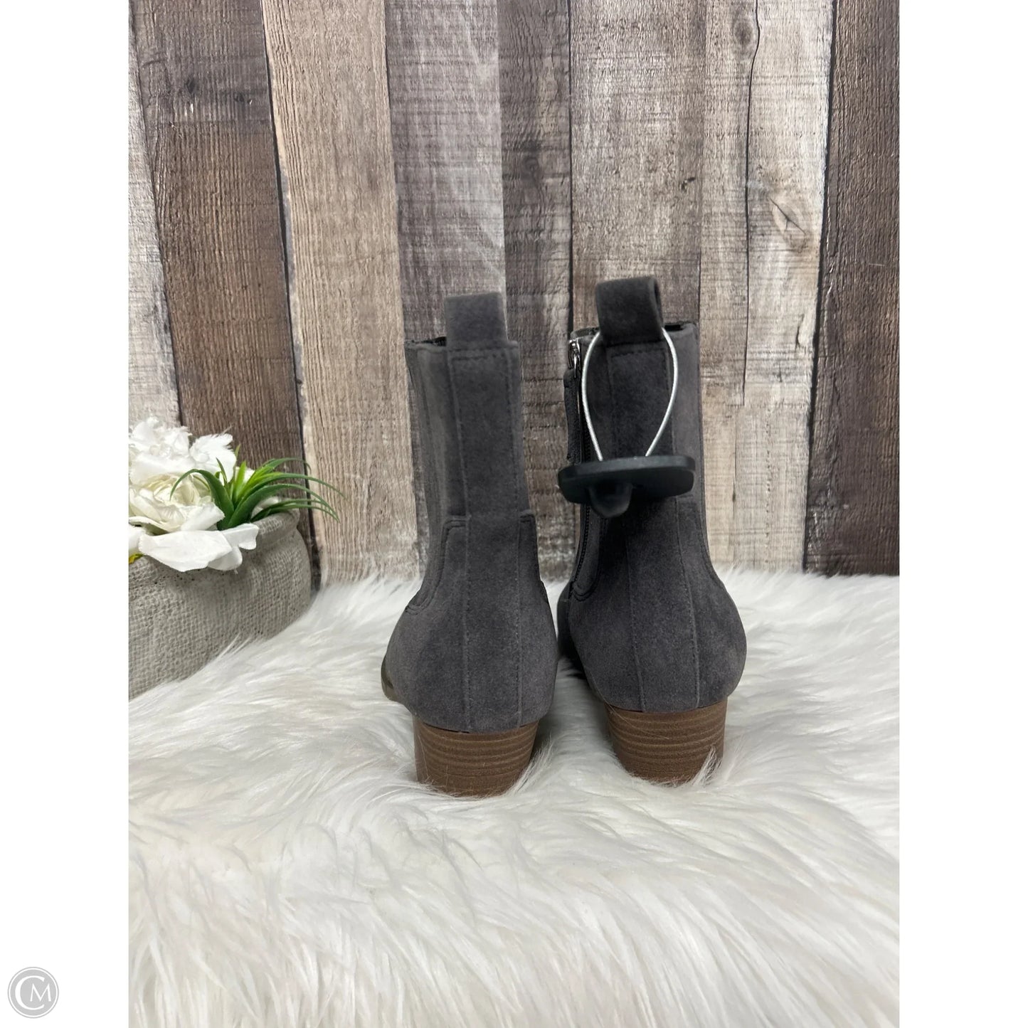 Boots Ankle Heels By Universal Thread In Grey, Size: 8