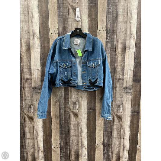Jacket Denim By Love Tree In Blue Denim, Size: L