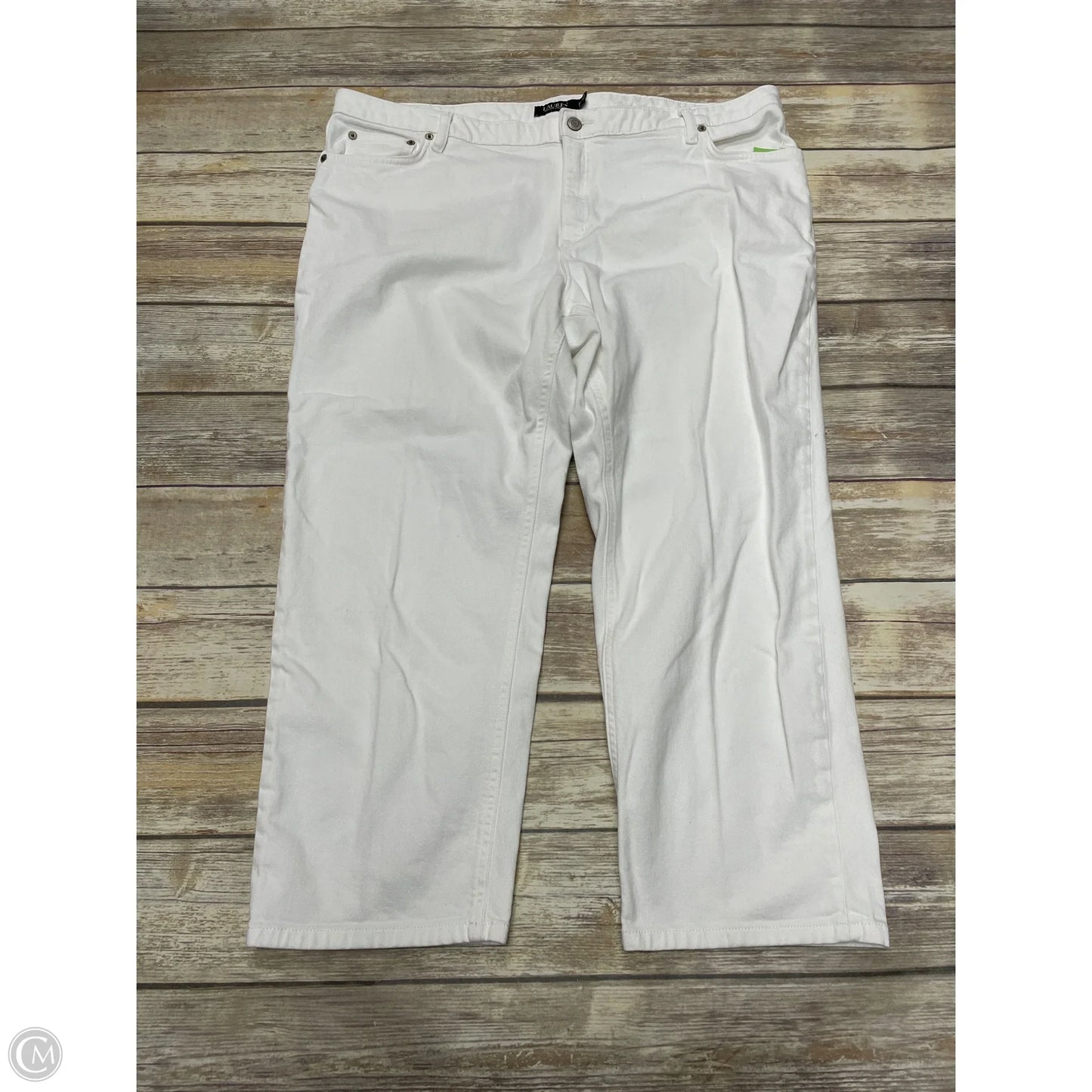 Jeans Wide Leg By Lauren By Ralph Lauren In White, Size: 20
