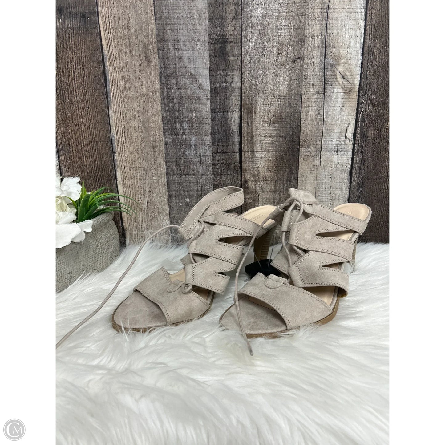 Sandals Heels Stiletto By Simply Vera In Taupe, Size: 9.5