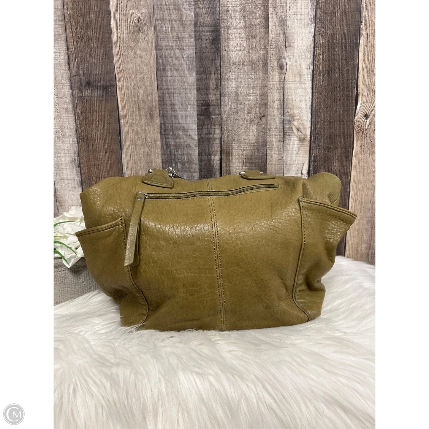 Handbag Leather By Perlina, Size: Medium