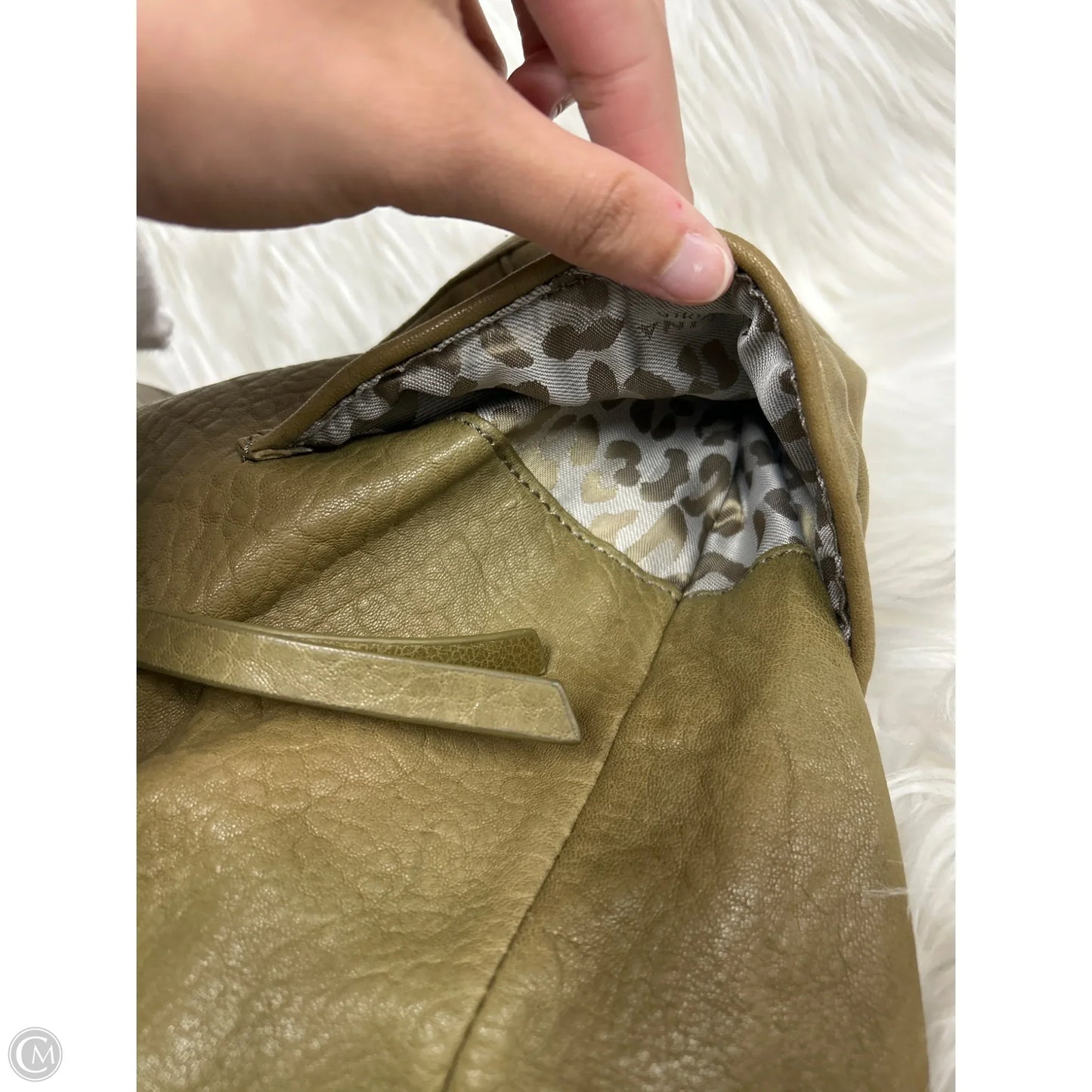 Handbag Leather By Perlina, Size: Medium