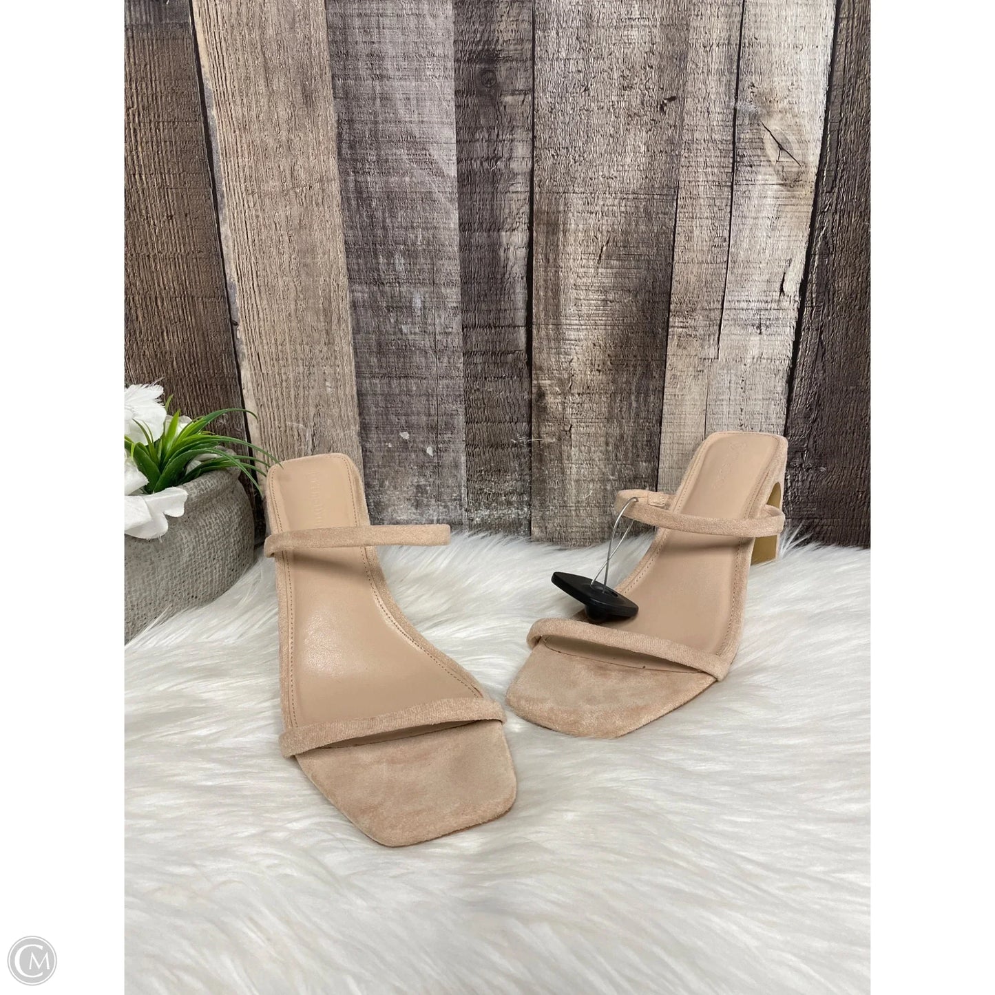 Sandals Heels Block By Cme In Tan, Size: 10