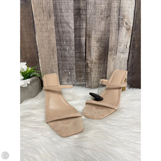 Sandals Heels Block By Cme In Tan, Size: 10