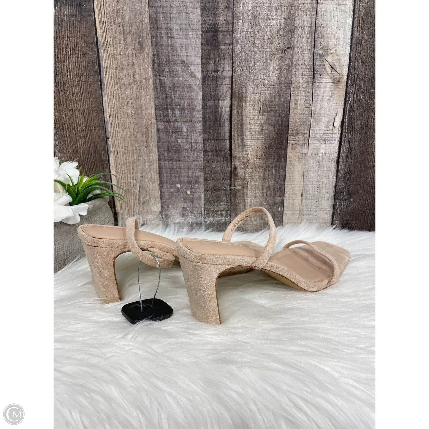 Sandals Heels Block By Cme In Tan, Size: 10