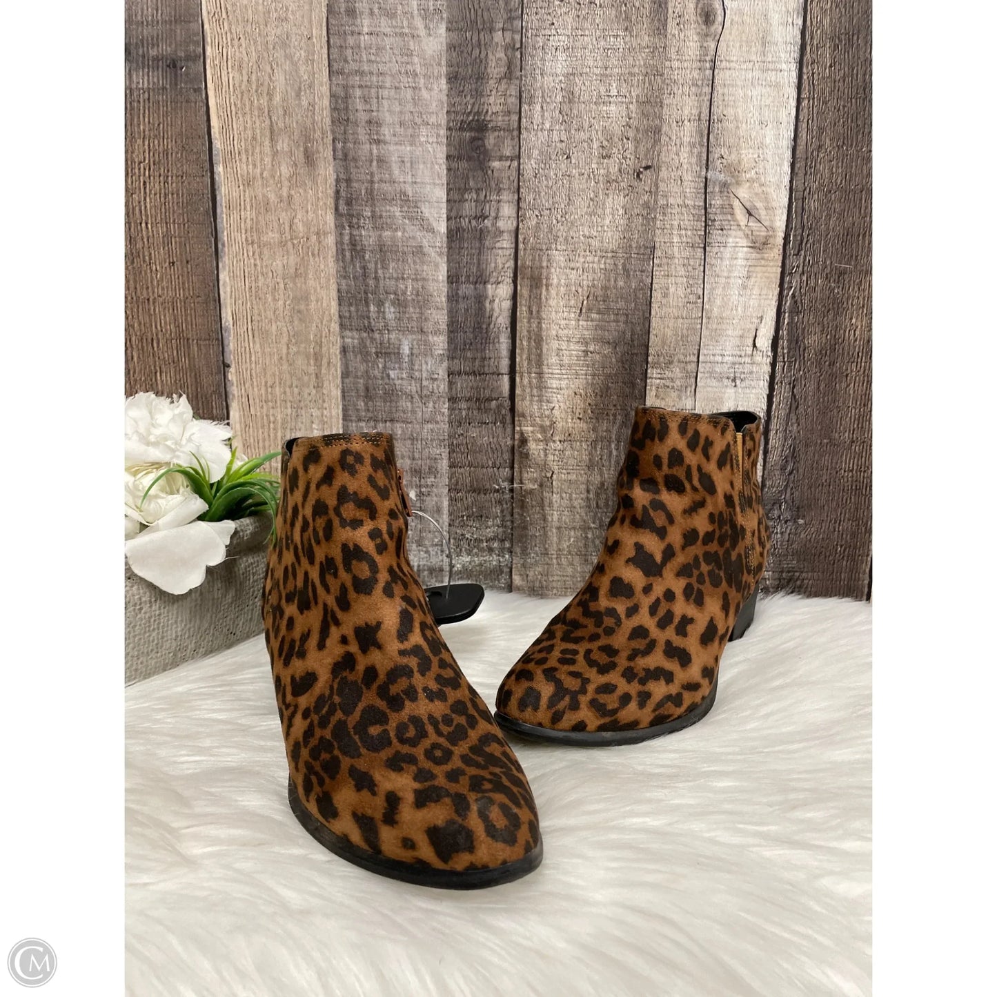 Boots Ankle Flats By Unionbay In Animal Print, Size: 7
