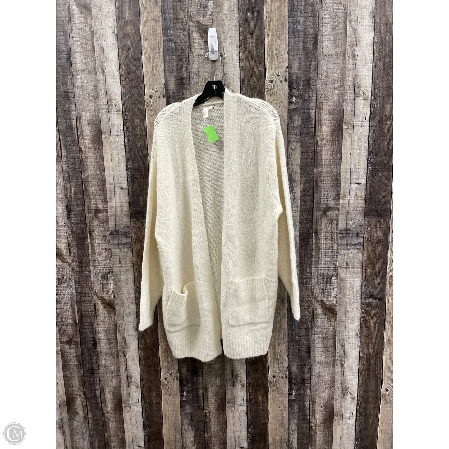 Sweater Cardigan By H&m In Beige, Size: M