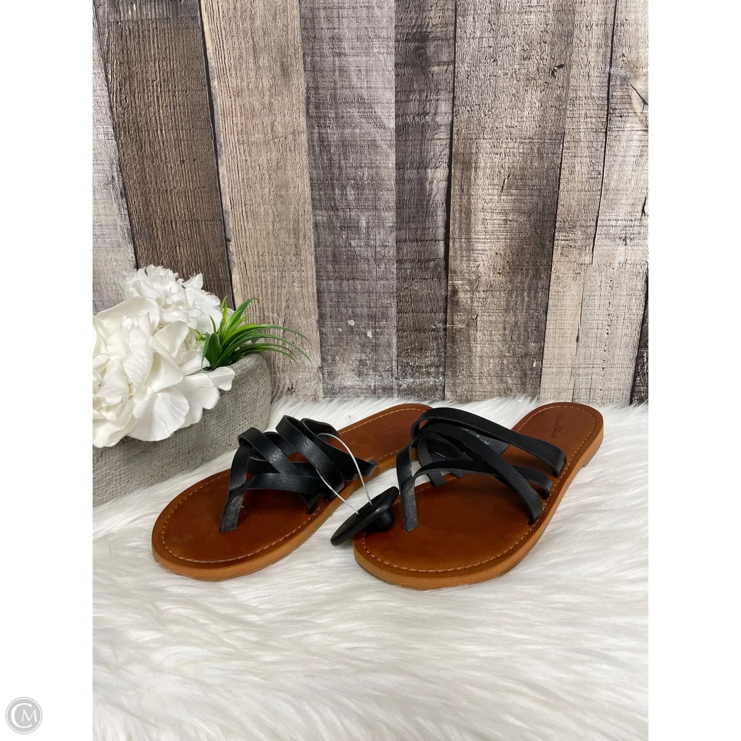 Sandals Flats By Universal Thread In Black, Size: 8