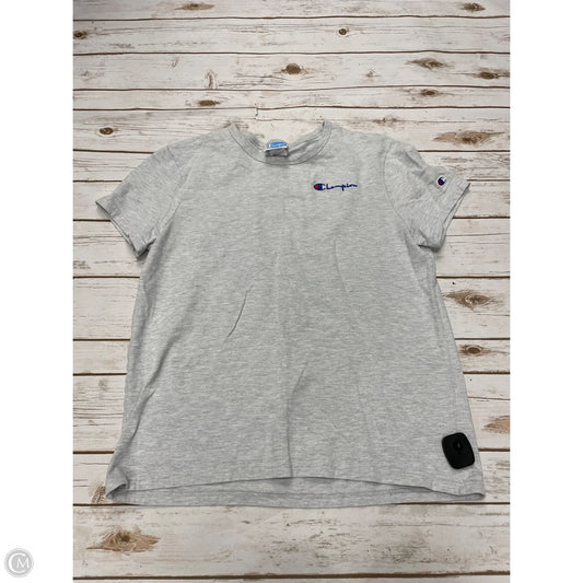 Athletic Top Short Sleeve By Champion In Grey, Size: L