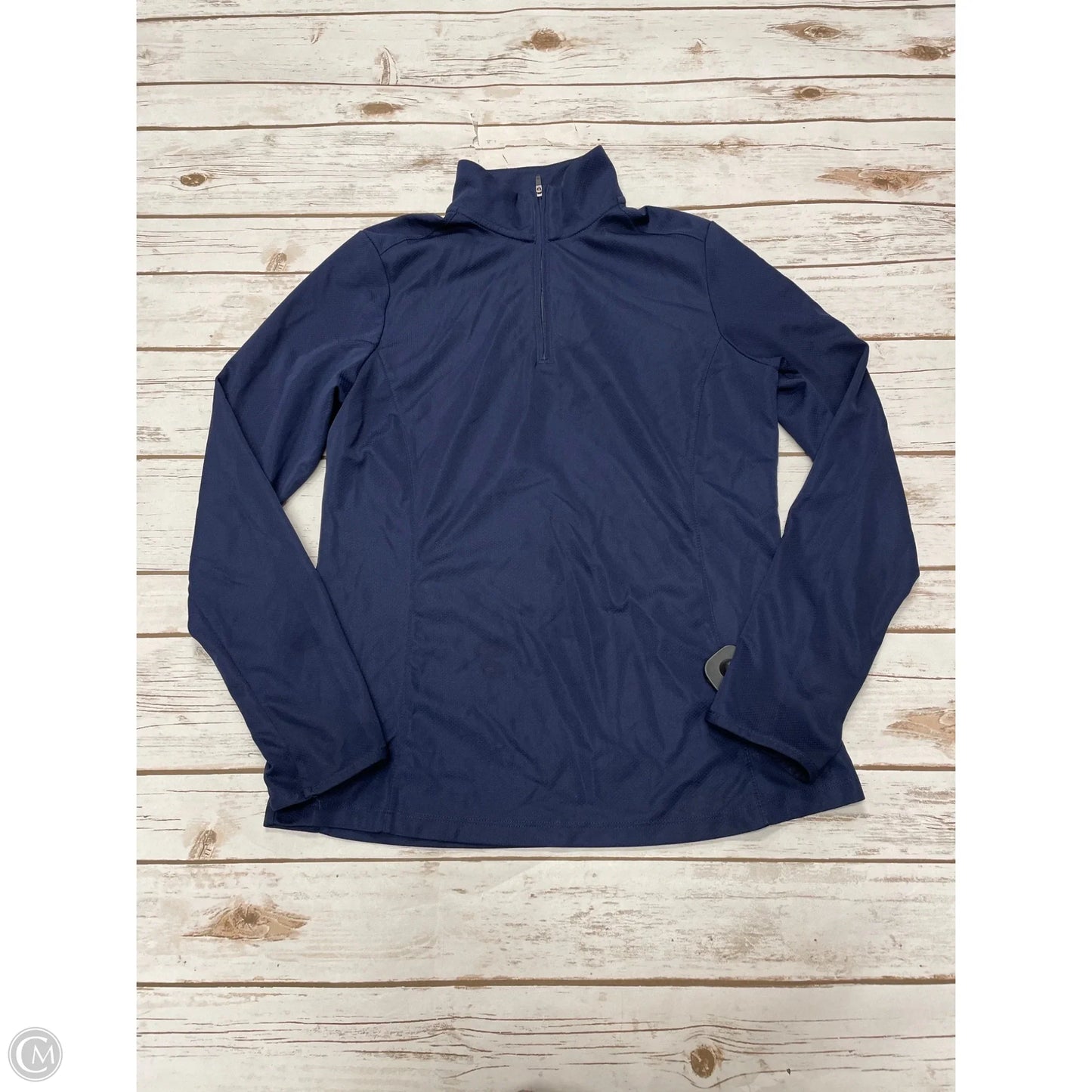 Athletic Top Long Sleeve Collar By Cme In Navy, Size: S