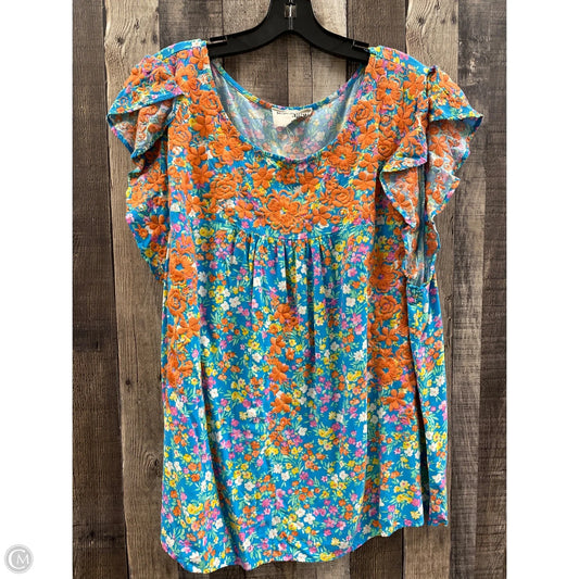 Top Sleeveless By Savanna Jane In Floral Print, Size: 3x