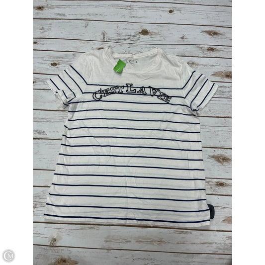Top Short Sleeve By Cupio In Striped Pattern, Size: L