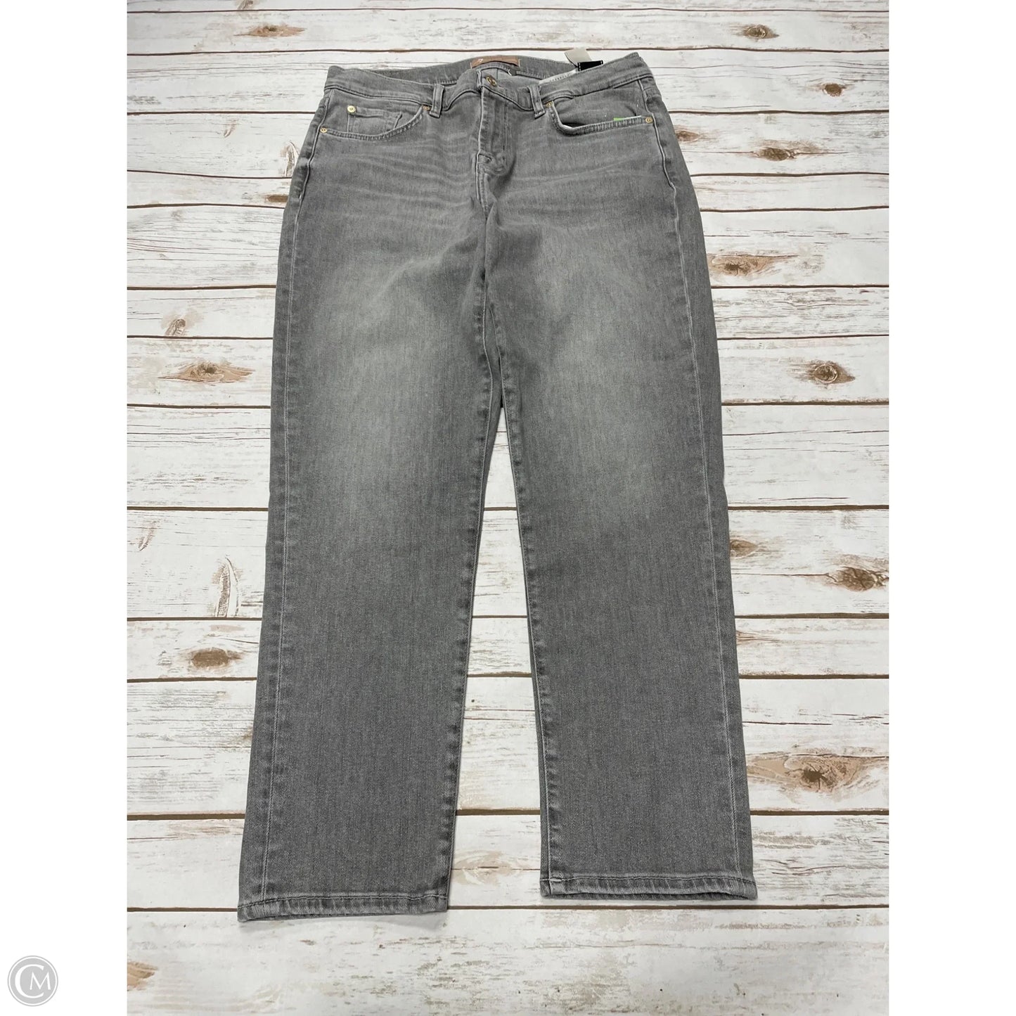 Jeans Straight By 7 For All Mankind In Grey Denim, Size: 12