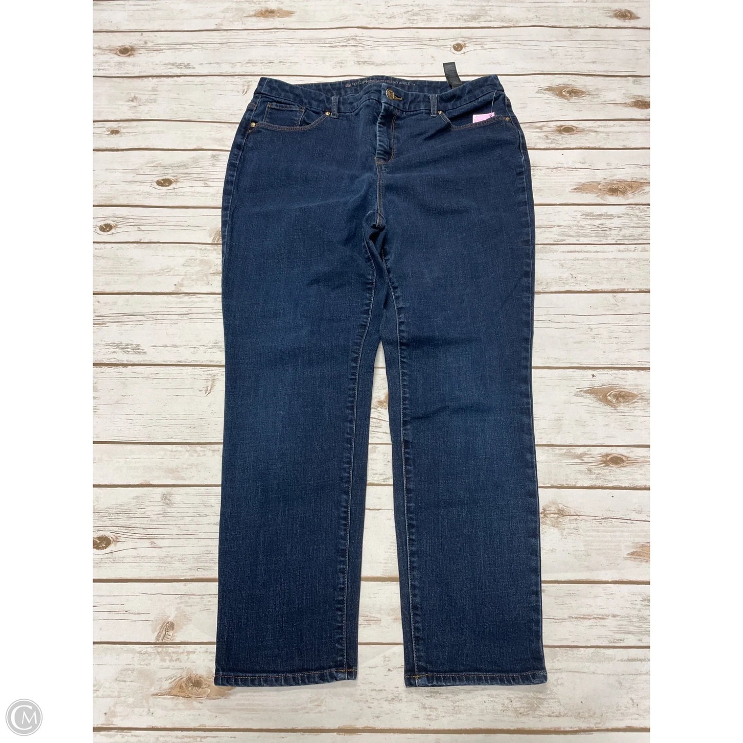 Jeans Straight By Chicos In Blue Denim, Size: 2