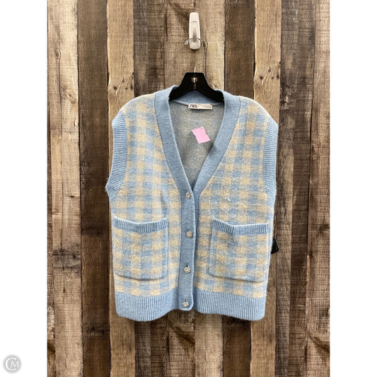 Vest Sweater By Zara In Blue & White, Size: S