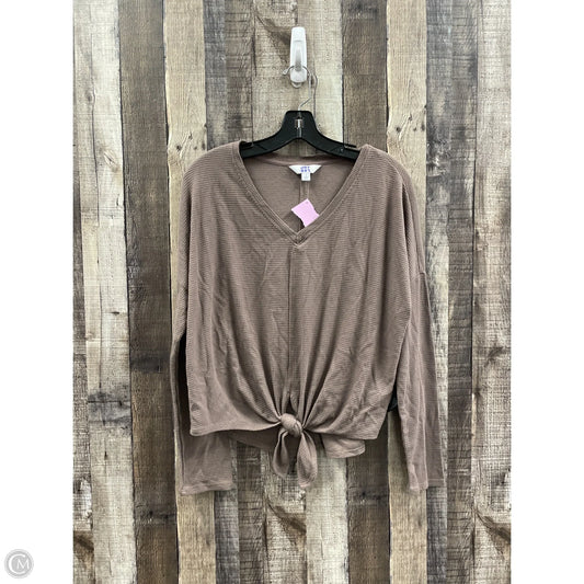 Athletic Top Long Sleeve Crewneck By Joy Lab In Taupe, Size: S