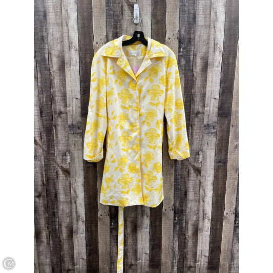 Coat Trench Coat By Liz Claiborne In Yellow, Size: L