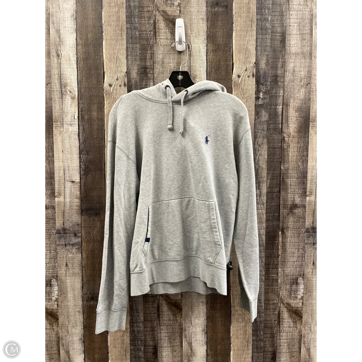 Sweatshirt Hoodie By Polo Ralph Lauren In Grey, Size: M