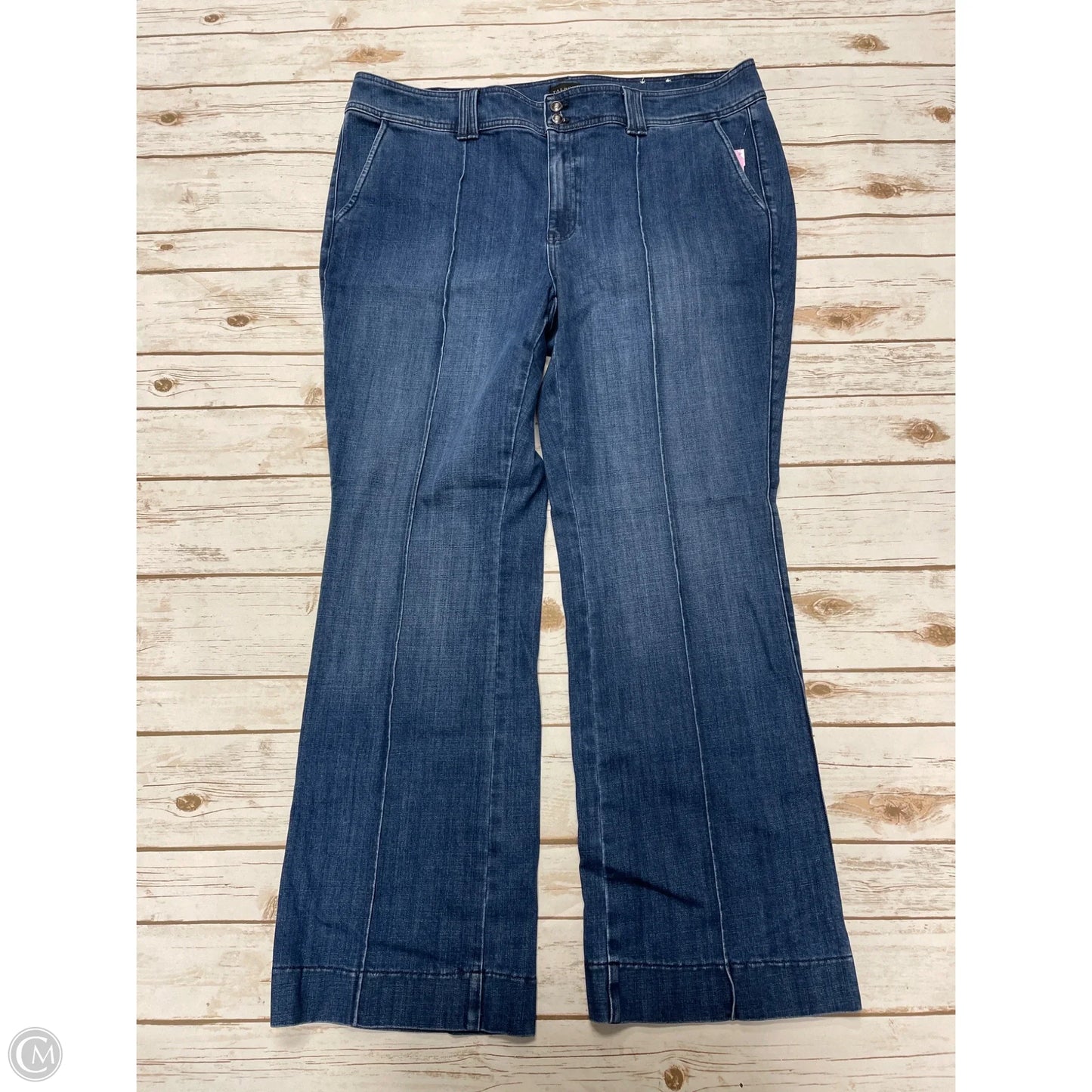 Jeans Flared By Talbots In Blue Denim, Size: 18