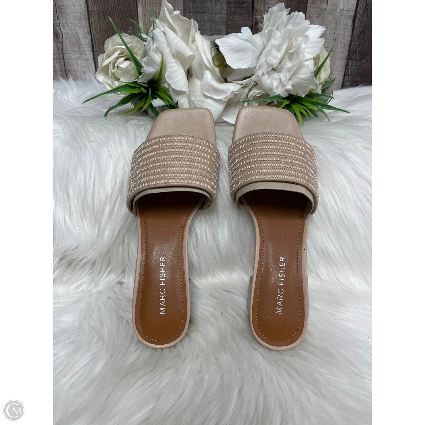 Sandals Heels Block By Marc Fisher In Beige, Size: 6