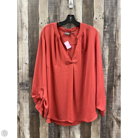 Top Long Sleeve By New York And Co In Orange, Size: Xxl