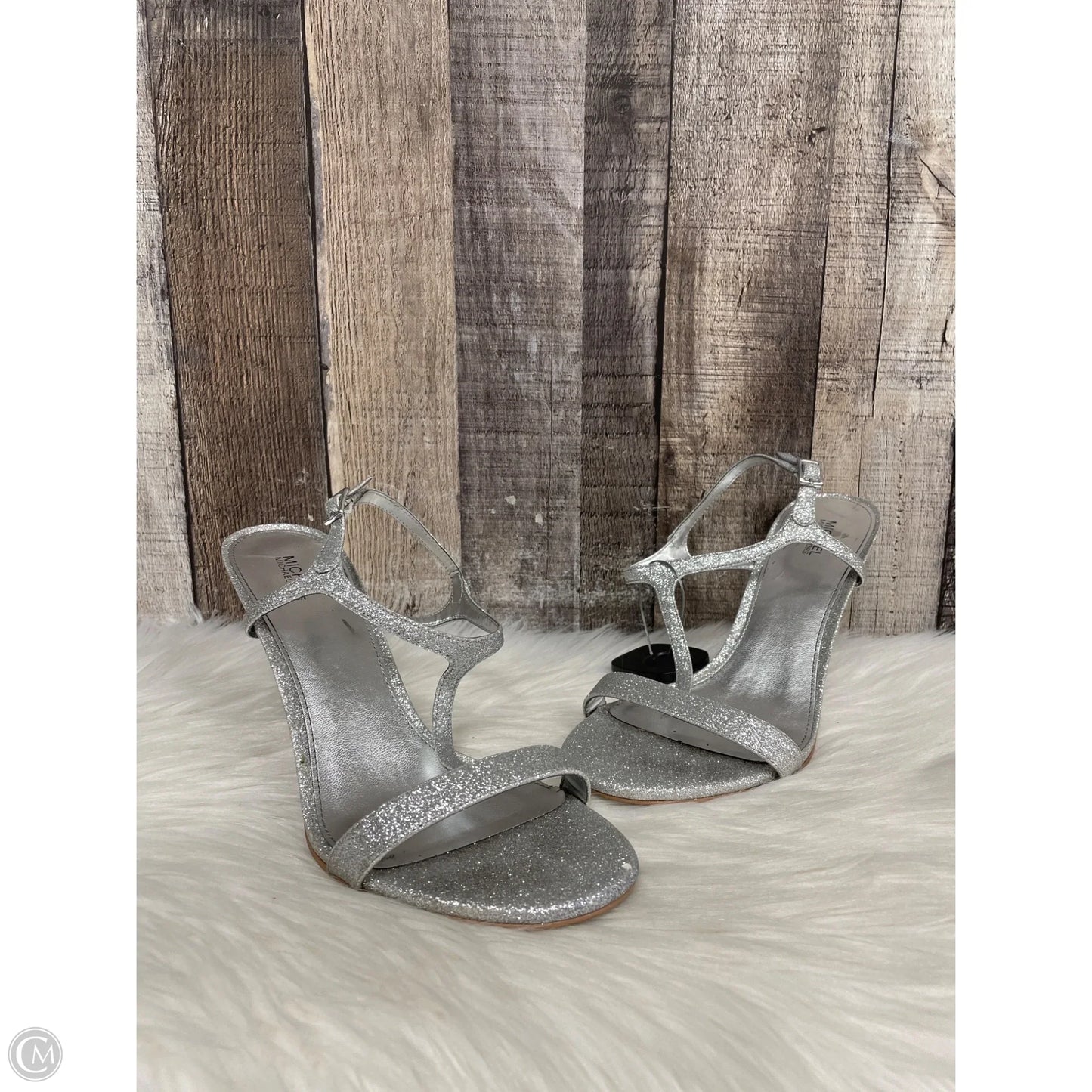 Shoes Designer By Michael Kors In Silver, Size: 9.5