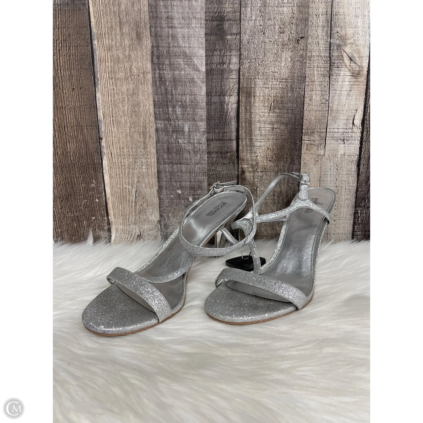 Shoes Designer By Michael Kors In Silver, Size: 9.5