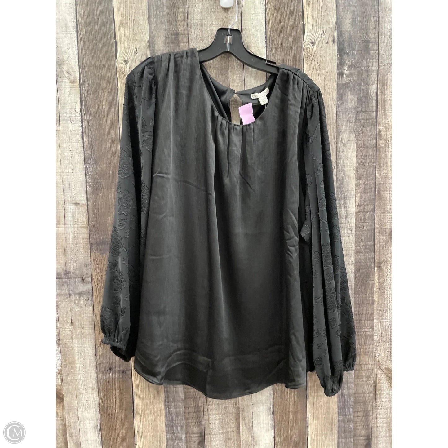 Top Long Sleeve By Cato In Black, Size: 3x