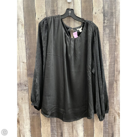 Top Long Sleeve By Cato In Black, Size: 3x