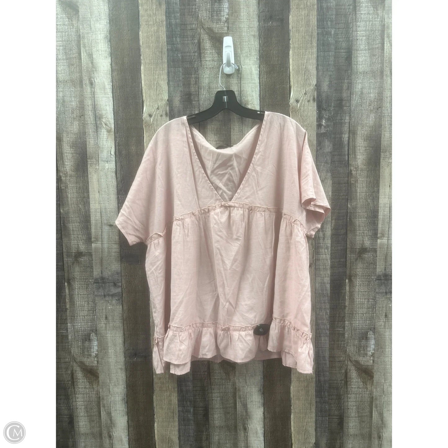 Top Short Sleeve By Shein In Pink, Size: 4x
