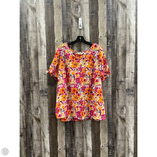Top Short Sleeve By Agnes Orinda In Floral Print, Size: 2x