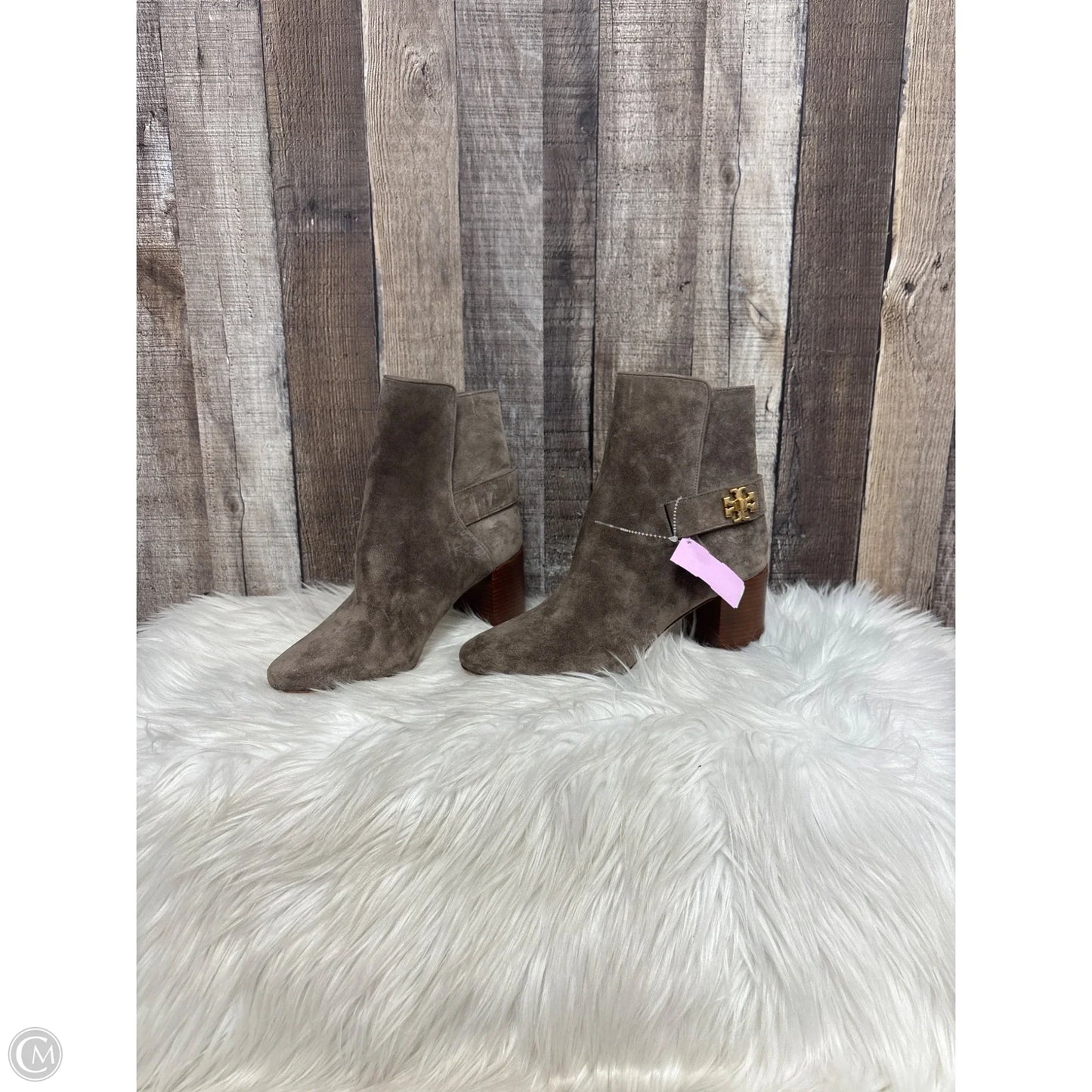 Boots Designer By Tory Burch In Taupe, Size: 8