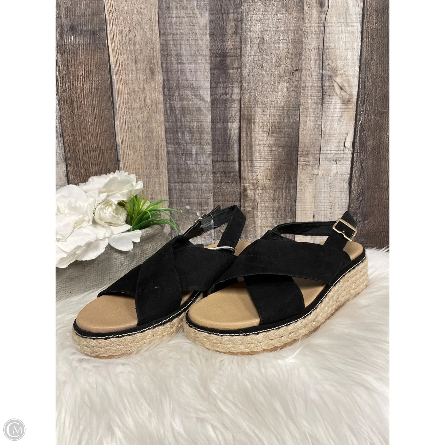 Sandals Heels Wedge By Dr Scholls In Black, Size: 7.5