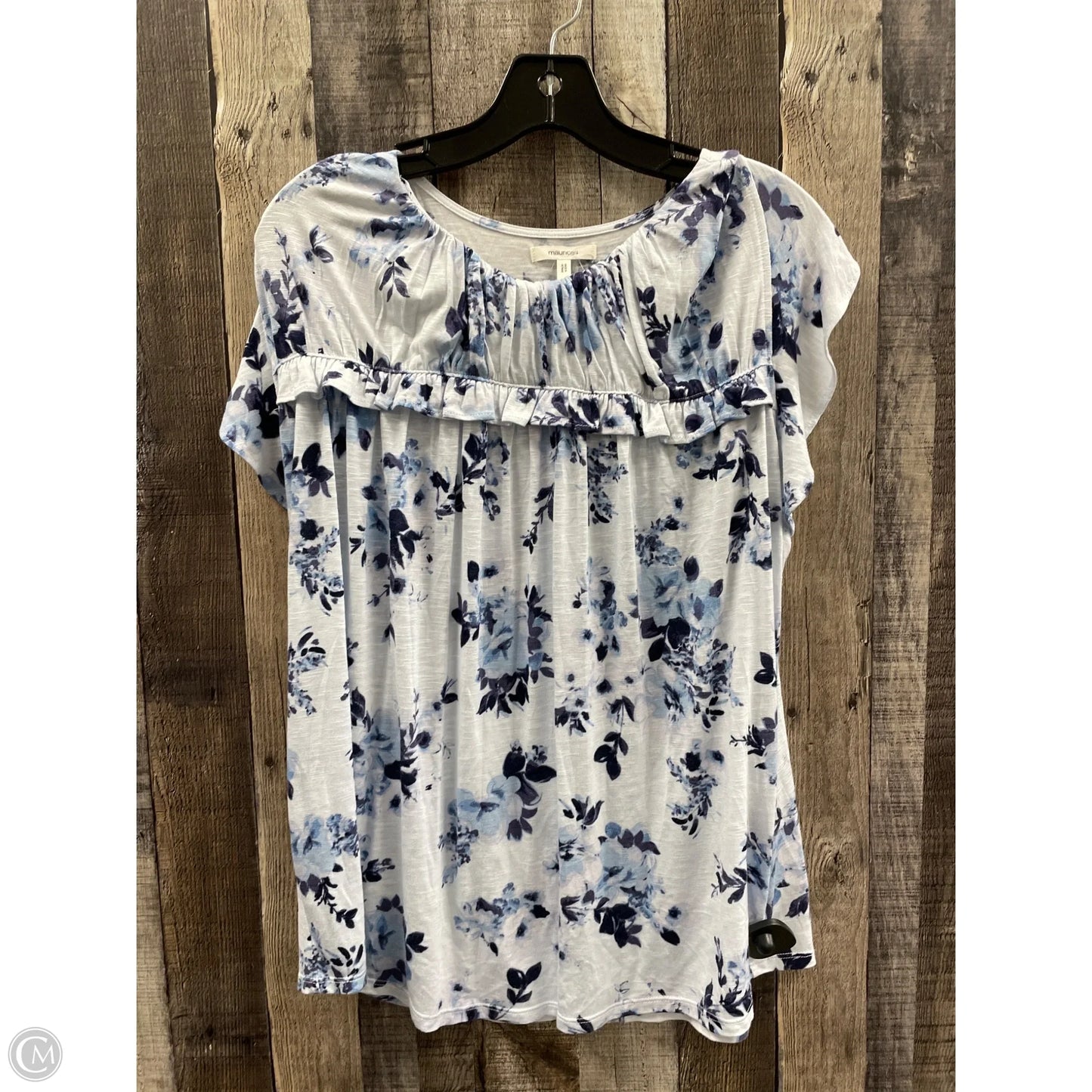 Top Short Sleeve By Maurices In Blue, Size: L