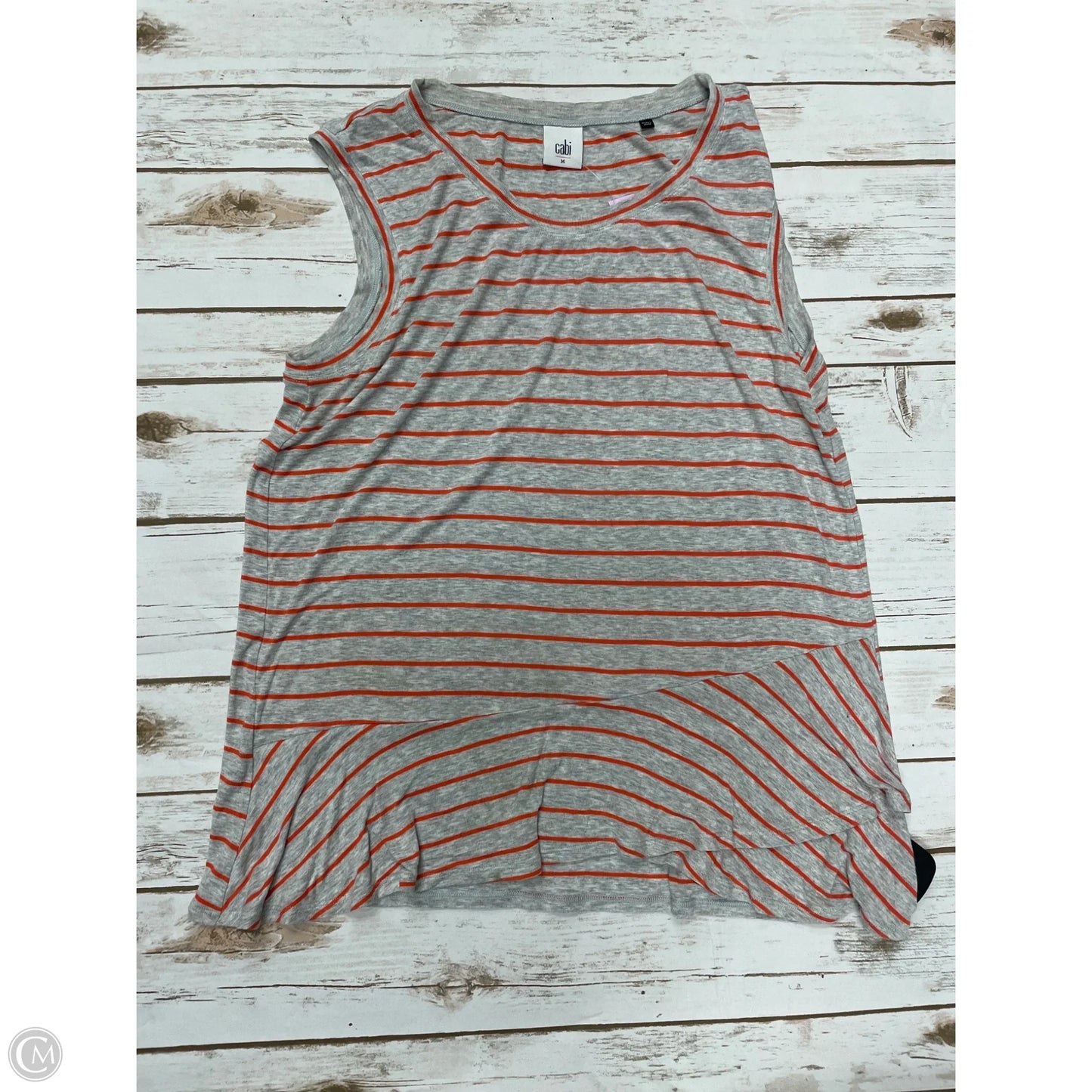 Top Sleeveless By Cabi In Striped Pattern, Size: M