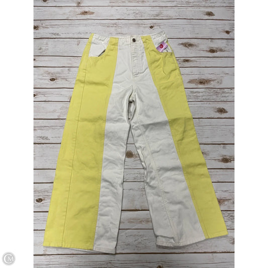 Jeans Wide Leg By Bdg In White & Yellow, Size: 10