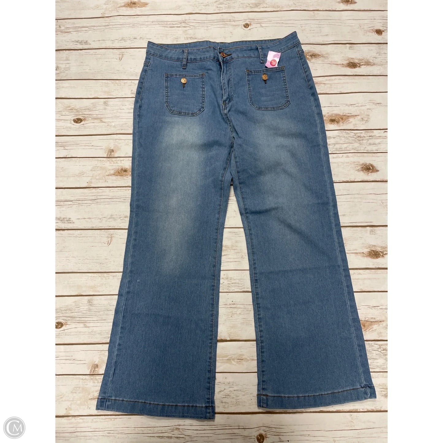 Jeans Wide Leg By Cmf In Blue Denim, Size: Xl