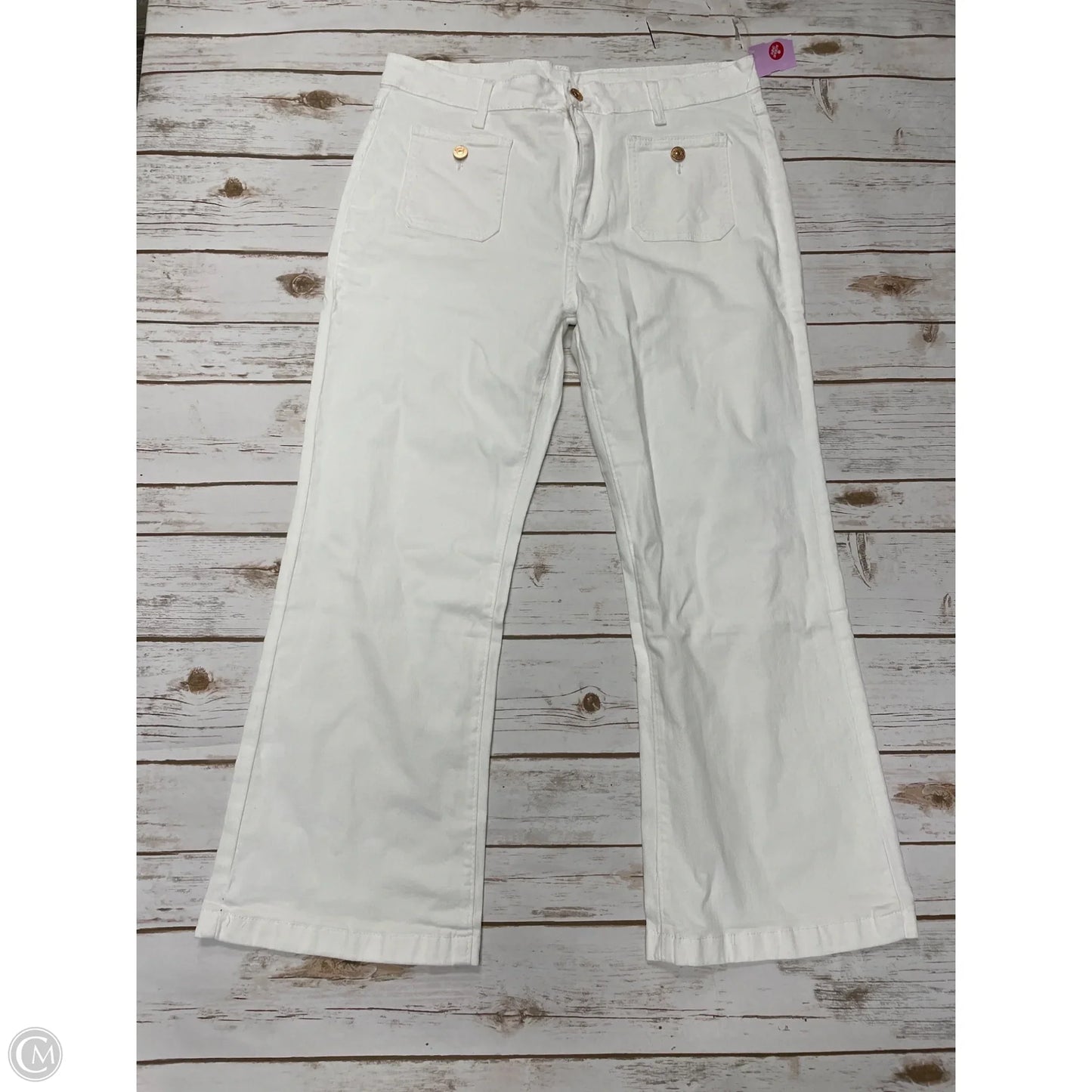 Jeans Wide Leg By Cmf In White Denim, Size: Xl