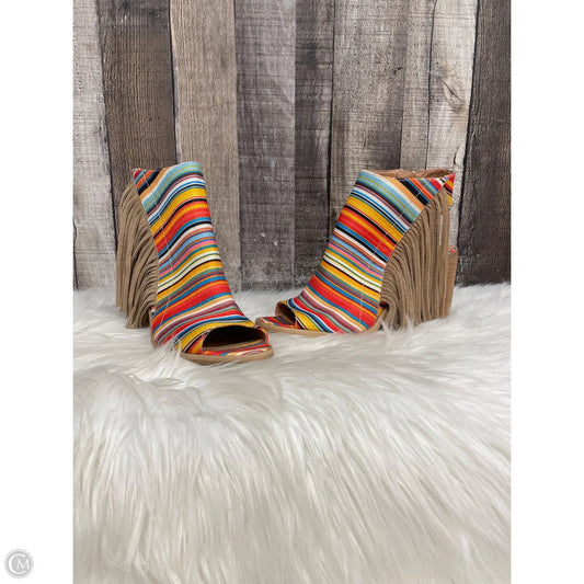 Sandals Heels Block By Very Volatile In Multi-colored, Size: 7