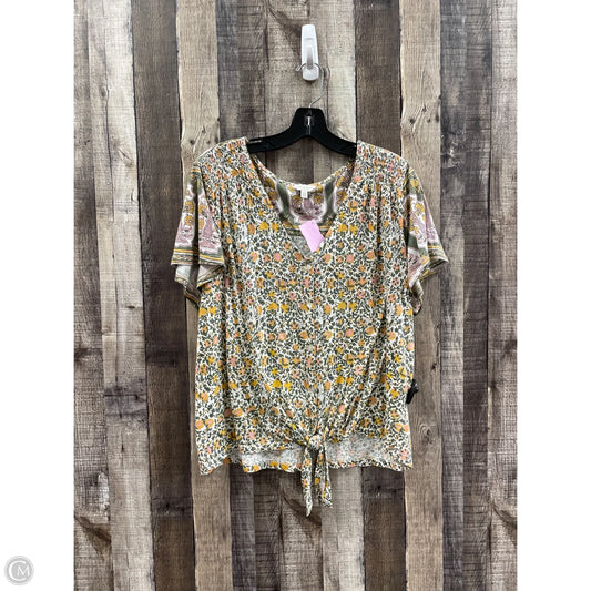 Top Short Sleeve By Lucky Brand In Multi-colored, Size: L