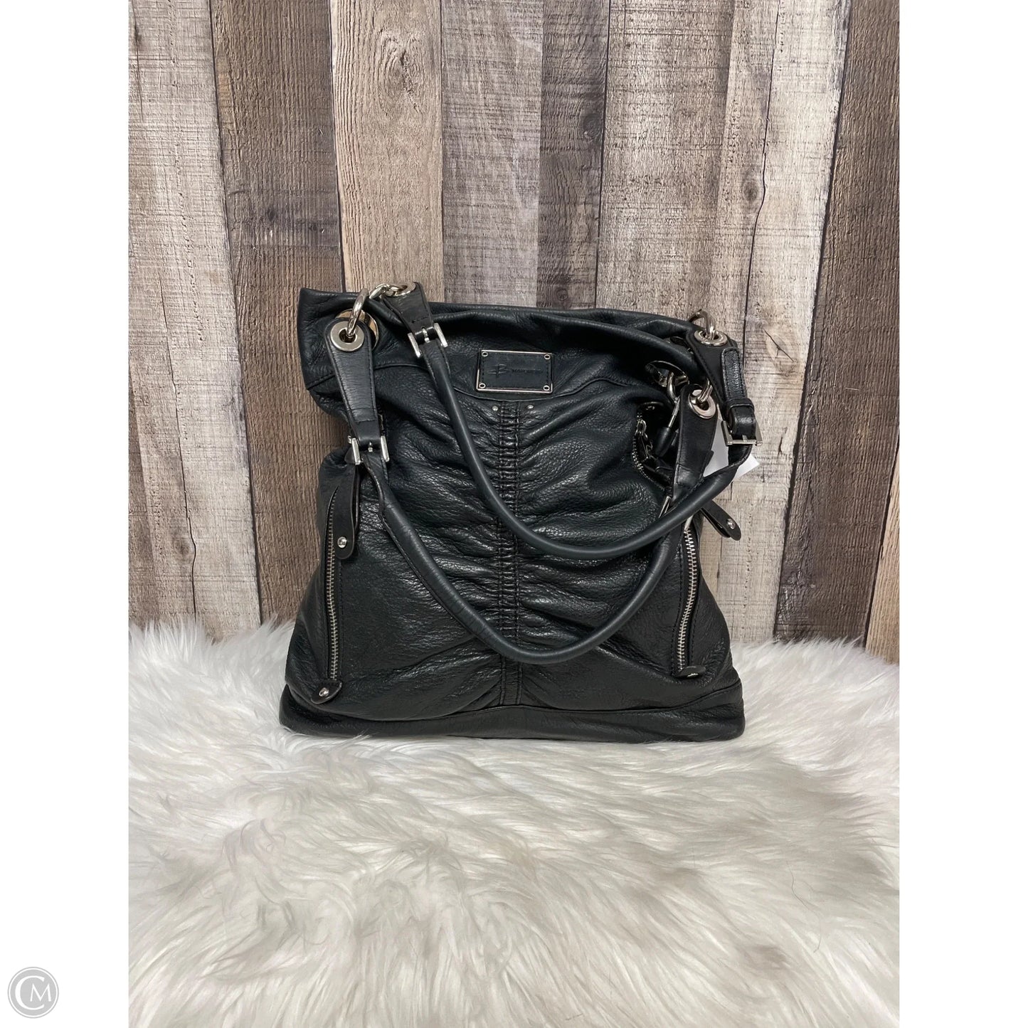 Handbag Leather By B. Makowsky, Size: Medium