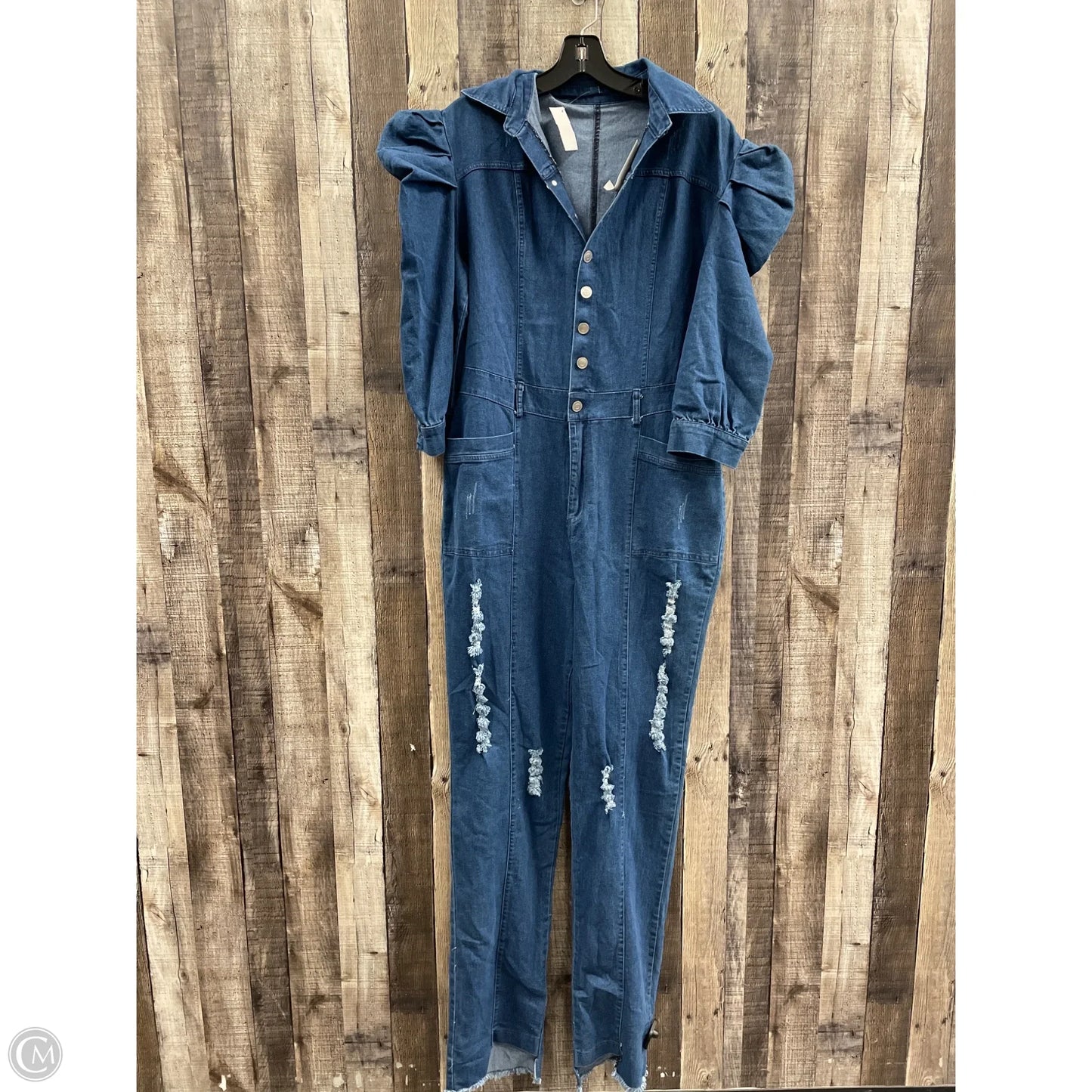 Jumpsuit By Cmf In Blue Denim, Size: 3x