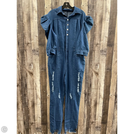 Jumpsuit By Cmf In Blue Denim, Size: 2x