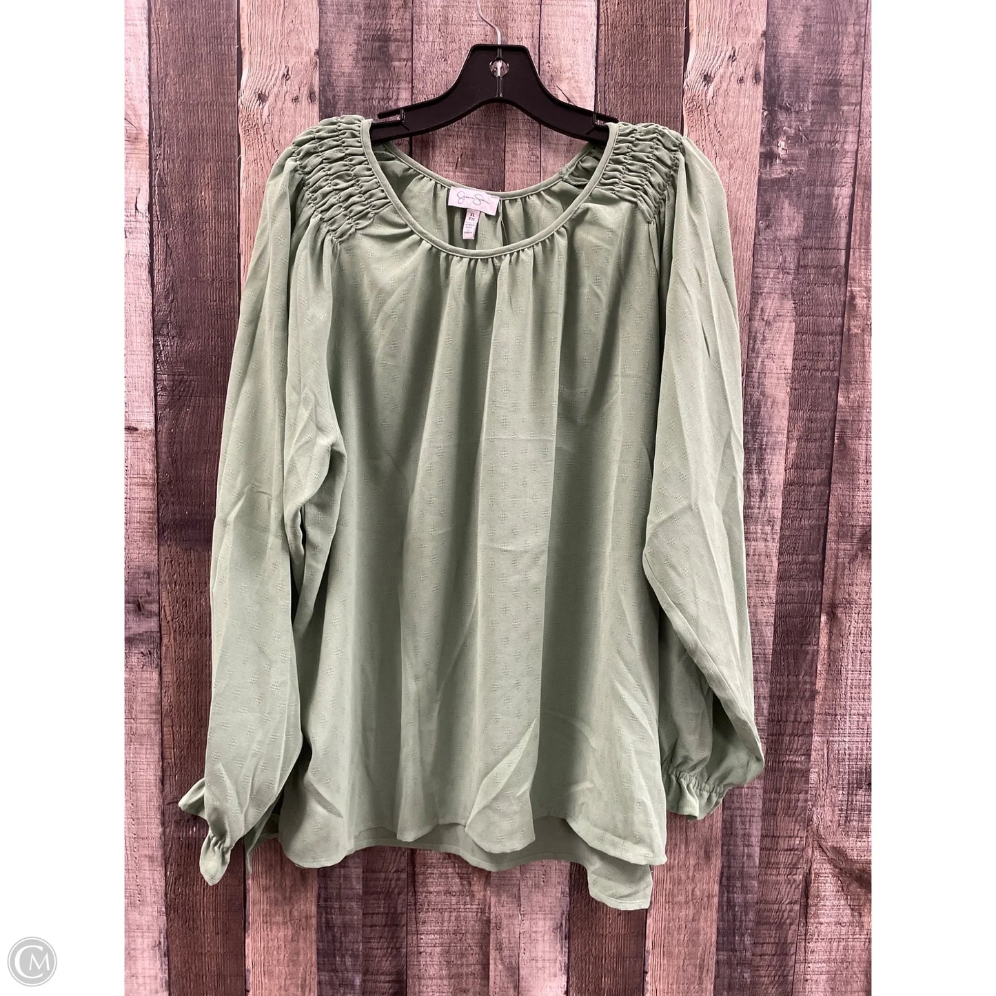 Top Long Sleeve By Jessica Simpson In Green, Size: Xl