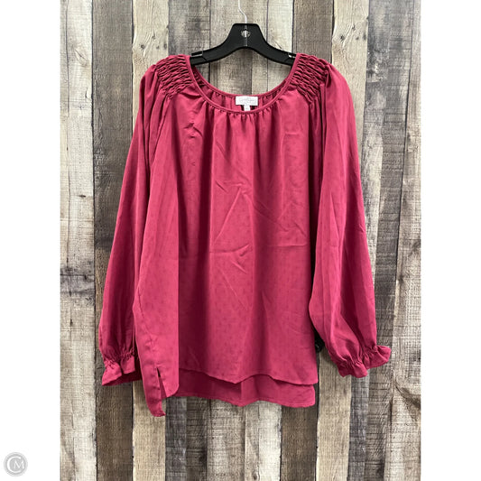 Top Long Sleeve By Jessica Simpson In Maroon, Size: Xl