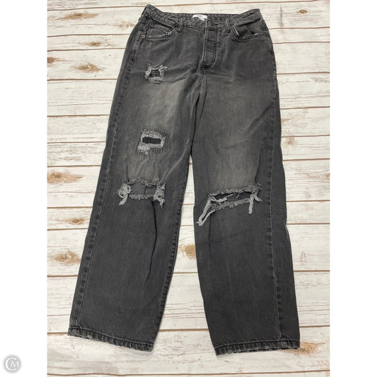 Jeans Straight By Forever 21 In Grey Denim, Size: 4