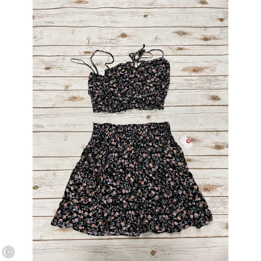 Skirt Set 2pc By Hippie Rose In Floral Print, Size: L