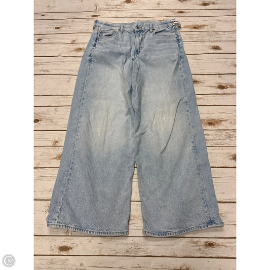 Jeans Straight By American Eagle In Blue Denim, Size: 14