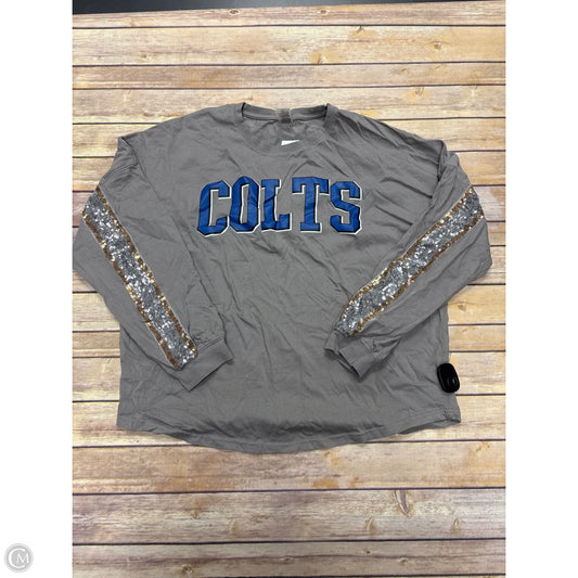 Top Long Sleeve By Cme In Grey, Size: Xxl