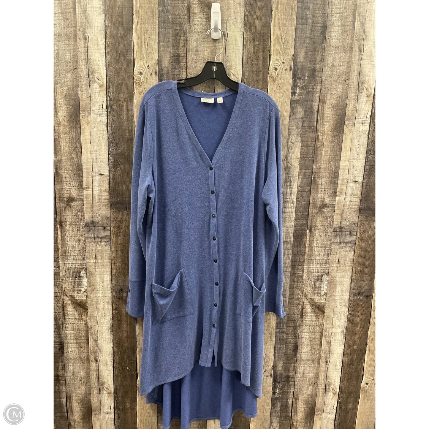 Cardigan By Logo In Blue, Size: Xl
